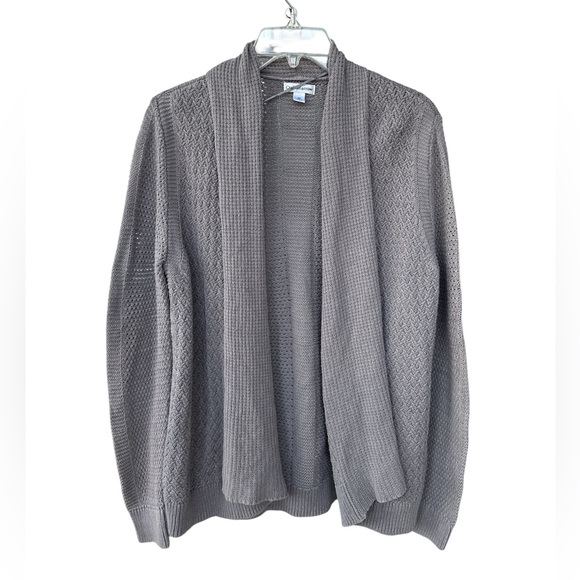 croft & barrow Sweaters - Croft & Barrow Gray Open Front Cardigan